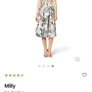 Milly toile bird print skirt